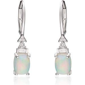 imageGin ampamp Grace 14K White Gold Natural Ethiopian Opal Diamond I1I2 Earring for Women