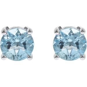 imageGin ampamp Grace womens 14K White Gold Genuine Aquamarine Earrings With Diamonds  Ethically Authentically ampamp Organically Sourced RoundCut Shaped Aquamarine HandCrafted Jewelry RD60EAQ
