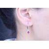 imageGin ampamp Grace 10K White Gold Genuine Ruby Pear With Natural Diamond I1 Lever Back Earring for Women