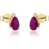imageGin ampamp Grace 10K Yellow Gold Genuine Ruby Oval and Natural Diamond I1 Stud Earring for Women