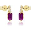 imageGin ampamp Grace 10K Yellow Gold Genuine Ruby and Natural Diamond I1 Earring for Women