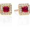 imageGin ampamp Grace 10K Yellow Gold Mozambique Genuine Ruby Earrings With Diamonds For Women