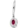imageGin ampamp Grace 14K White Gold Genuine Ruby Diamond I1I2 Drop Earring for Women