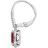 imageGin ampamp Grace 14K White Gold Genuine Ruby Diamond I1I2 Drop Earring for Women