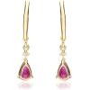 imageGin ampamp Grace 14K Yellow Gold Natural Ruby Diamond I1I2 Earring for Women