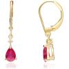 imageGin ampamp Grace 14K Yellow Gold Natural Ruby Diamond I1I2 Earring for Women