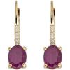 imageGin ampamp Grace 10K Yellow Gold Mozambique Genuine Ruby Earrings with Diamonds for women  Ethically authentically ampamp organically sourced Oval shaped Ruby handcrafted jewelry for her