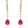 imageGin ampamp Grace 14K Yellow Gold Natural Ruby Diamond I1I2 Earring for Women
