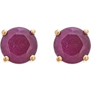imageGin ampamp Grace 10K Yellow Gold Mozambique Genuine Ruby Earrings for Women Holiday Gifts  Ethically Authentically ampamp Organically Sourced Round shaped Ruby handcrafted jewelry for her  Ruby Earrings for Women Holiday Gifts