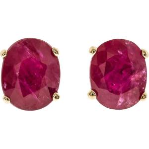 imageGin ampamp Grace 14K Yellow Gold Mozambique Genuine Ruby Earrings for women  Ethically authentically ampamp organically sourced Oval shaped Ruby handcrafted jewelry for her  Ruby Earrings for women