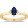 imageGin ampamp Garce 10K White Gold Genuine Blue Sapphire Ring with Diamonds for women  Ethically authentically ampamp organically sourced Marquise shaped Sapphire handcrafted jewelry for her