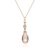 imageGin ampamp Grace 10K Rose Gold Genuine Morganite Genuine Aquamarine with Natural Diamond I1I2 Pendant Necklace for Women