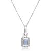 imageGin ampamp Grace 14K White Gold Mozambique Genuine Tanzanite Pendant with Diamonds for women  Ethically authentically ampamp organically sourced EmeraldCut shaped Tanzanite handcrafted jewelry for her