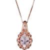 imageGin ampamp Grace 10K Rose Gold Genuine Morganite Diamond I1I2 Pendant Necklace for Women