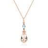 imageGin ampamp Grace 10K Rose Gold Genuine Morganite Genuine Aquamarine with Natural Diamond I1I2 Pendant Necklace for Women