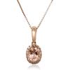 imageGin ampamp Grace 10K Rose Gold Natural Diamond I1I2 ampamp Pink Natural Morganite Pendant Necklace for Women