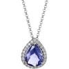 imageGin ampamp Grace 14K White Gold Natural Diamond I1I2 ampamp Genuine Tanzanite Pendant Necklace for Women