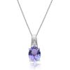 imageGin ampamp Grace 925 Sterling Silver Blue Genuine Tanzanite With Natural Diamond I1 Pendant for Women