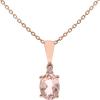 imageGin ampamp Grace Valentines Jewelry 10K Rose Gold Genuine Morganite Diamond I1I2 Pendant for Women