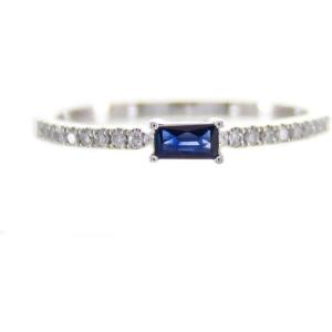 imageGin ampamp Grace 14K White Gold Genuine Blue Sapphire and Diamond I1 Ring for Women