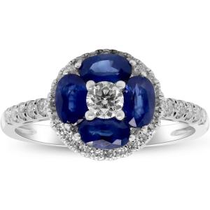 imageGin ampamp Grace 18K white Gold Genuine Ceylon sapphire and Diamond I1 Ring for Women Holiday Gifts