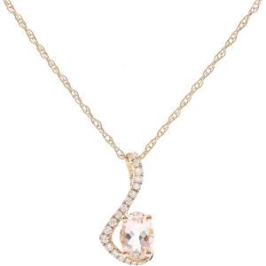 imageGin and Grace 10K Rose Gold Genuine Morganite Diamond Pendants with Chain for Women  Ethically Authentically ampamp Organically Sourced Ovalcut shape Jewelry Gifts For Her Holiday Season Gifts  Morganite Necklace for Women Valentines Day Gift for her