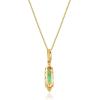 imageGin ampamp Grace 10K Yellow Gold Natural Diamond I1I2 ampamp Natural Emerald Pendant for Women