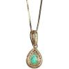 imageGin ampamp Grace 10K Yellow Gold Natural Zambian Emerald Pendant With Natural Diamonds For Women Ethically Authentically ampamp Organically Sourced PearCut Emerald HandCrafted Jewelry For Her