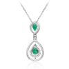 imageGin ampamp Grace 14K White Gold Natural Zambian Emerald Pendant with natural Diamonds for Women Holiday Gifts  Ethically Authentically ampamp Organically Sourced Pearcut Emerald handcrafted Jewelry Gifts For Her Holiday Season Gifts