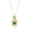 imageGin ampamp Grace 14K Yellow Gold Natural Zambian Emerald Pendant with natural Diamonds for Women Holiday Gifts  Ethically Authentically ampamp Organically Sourced Oval ampampMarquisecut Emerald handcrafted Jewelry Gifts For Her Holiday Season Gifts