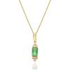 imageGin ampamp Grace 10K Yellow Gold Natural Diamond I1I2 ampamp Natural Emerald Pendant for Women