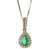 imageGin ampamp Grace 10K Yellow Gold Natural Zambian Emerald Pendant With Natural Diamonds For Women Ethically Authentically ampamp Organically Sourced PearCut Emerald HandCrafted Jewelry For Her