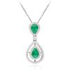 imageGin ampamp Grace 14K White Gold Natural Zambian Emerald Pendant with natural Diamonds for Women Holiday Gifts  Ethically Authentically ampamp Organically Sourced Pearcut Emerald handcrafted Jewelry Gifts For Her Holiday Season Gifts
