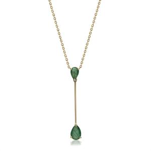 imageGin ampamp Grace 10K Yellow Gold Natural Zambian Emerald Pendant for women  Ethically authentically ampamp organically sourced Pearcut Emerald handcrafted jewelry for her  Emerald Pendant for women
