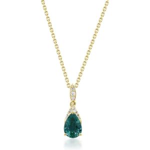 imageGin ampamp Grace 10K Yellow Gold Natural Zambian Emerald Pendant with natural Diamonds for Women Holiday Gifts  Ethically Authentically ampamp Organically Sourced Pearcut Emerald handcrafted Jewelry Gifts For Her Holiday Season Gifts