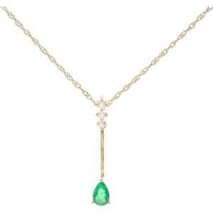 imageGin ampamp Grace 10K Yellow Gold Real Diamond Pendant I1 with Genuine Peridot ampamp Natural Emerald Daily Work Wear Jewelry for Women Gifts for Her