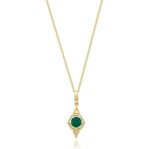 imageGin ampamp Grace 14K Yellow Gold Genuine Emerald and Diamond I1 Pendant for Women Metal Emerald