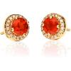 imageGin ampamp Grace 14K Rose Gold Mexican Natural Fire Opal ampamp Natural Diamond I1I2 Stud Earring for Women