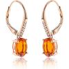imageGin ampamp Grace womens 14K Rose Gold Natural Mexican Fire Opal Earrings With Diamonds  Ethically Authentically ampamp Organically Sourced OvalCut Shaped Fire Opal HandCrafted Jewelry LJ20781EFO