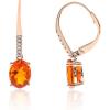 imageGin ampamp Grace womens 14K Rose Gold Natural Mexican Fire Opal Earrings With Diamonds  Ethically Authentically ampamp Organically Sourced OvalCut Shaped Fire Opal HandCrafted Jewelry LJ20781EFO