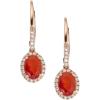 imageGin ampamp Grace 10K Rose Gold Mexican Natural Fire Opal Diamond I1I2 Lever Back Dangle Earring for Women