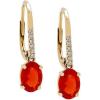 imageGin ampamp Grace womens 14K Gold Leverback Drop Earring With Natural Maxican Fire Opal Earrings With Diamonds  Ethically Authentically ampamp Organically Sourced OvalCut Shaped HandCrafted Jewelry Yellow