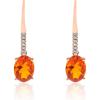 imageGin ampamp Grace womens 14K Rose Gold Natural Mexican Fire Opal Earrings With Diamonds  Ethically Authentically ampamp Organically Sourced OvalCut Shaped Fire Opal HandCrafted Jewelry LJ20781EFO