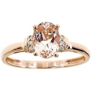 imageGin and Grace 10K Rose Gold Genuine Morganite Ring with Diamonds for women  Ethically authentically ampamp organically sourced Ovalcut shaped Morganite handcrafted jewelry for her  Morganite Ring for women