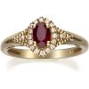 imageGin ampamp Grace 10K Yellow Gold Mozambique Genuine Ruby Ring with Diamonds for women  Ethically authentically ampamp organically sourced OvalCut shaped Ruby handcrafted jewelry for her  Ruby Ring for women
