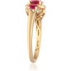 imageGin ampamp Grace 10K Yellow Gold Three Stone Genuine Ruby Diamond I1I2 Propose Promise Ring Size 7 for Women