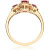 imageGin ampamp Grace 10K Yellow Gold Three Stone Genuine Ruby Diamond I1I2 Propose Promise Ring Size 7 for Women