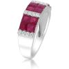 imageGin ampamp Grace 18K White Gold Mozambique Genuine Ruby Ring with Diamonds for Women  Ethically authentically ampamp organically sourced SquareCut Shaped Ruby HandCrafted Jewelry for her