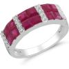 imageGin ampamp Grace 18K White Gold Mozambique Genuine Ruby Ring with Diamonds for Women  Ethically authentically ampamp organically sourced SquareCut Shaped Ruby HandCrafted Jewelry for her
