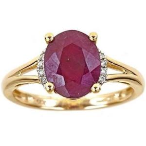 imageGin ampamp Grace 14K Yellow Gold Genuine Ruby Ring with Diamonds for women  Ethically authentically ampamp organically sourced Ovalcut shaped Ruby handcrafted jewelry for her  Ruby Ring for women